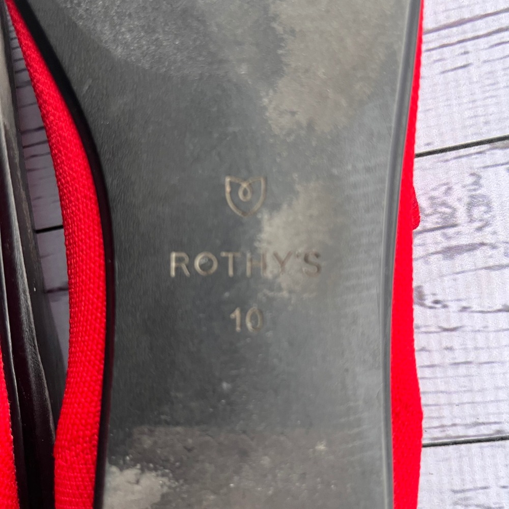 Rothy's RARE Retired Flame Red The Square‎ Mary Jane Women 10 Slip On Flat - Picture 8 of 9